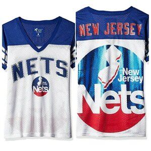 NBA New Jersey Nets Women's Size S All American Mesh T-Shirt White GIII